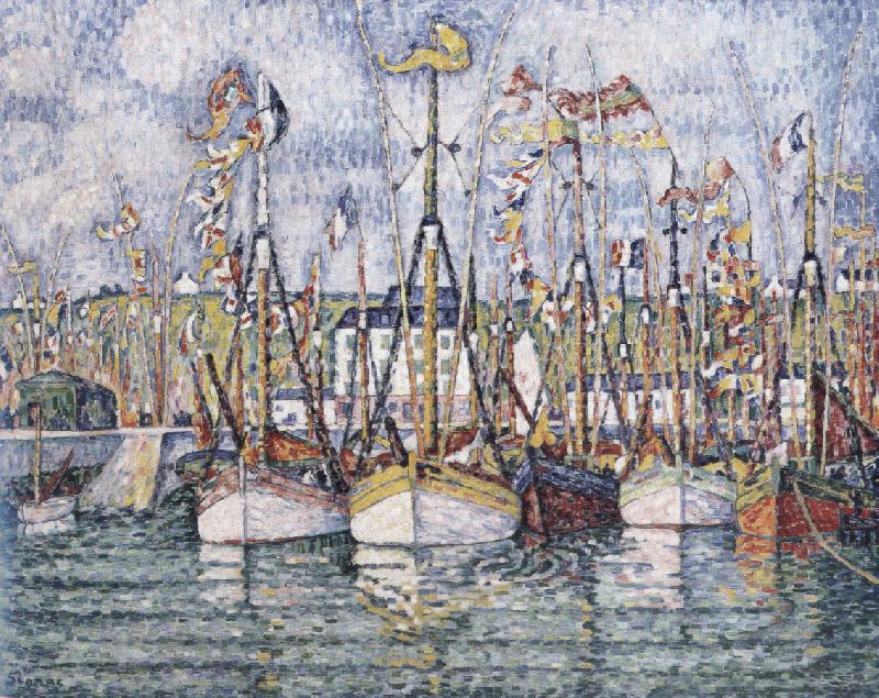 Paul Signac blessing of the tuna boats France oil painting art